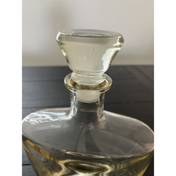 Vintage glass decanter clear with Stopper & dipped amber sides & bottom heavy - Picture 7 of 13